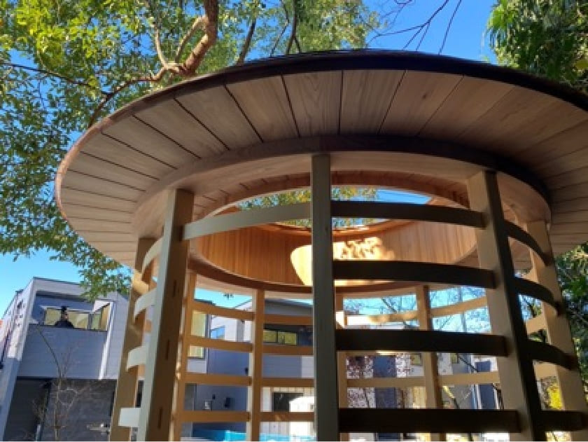 社寺建築の屋根における蓑甲の納まり